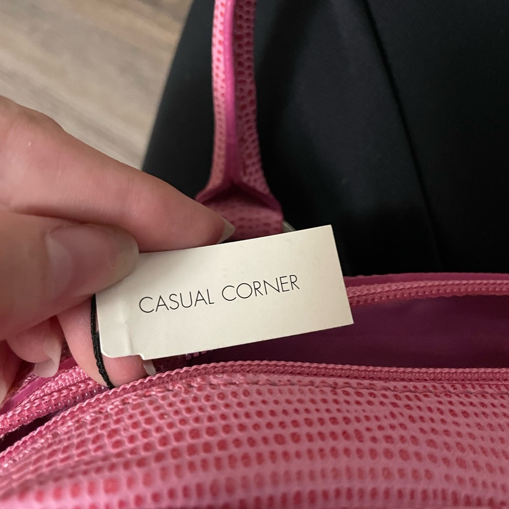 2/$65 Casual Corner Pink Shoulder Bag with Buckle Accents - Picture 3 of 4